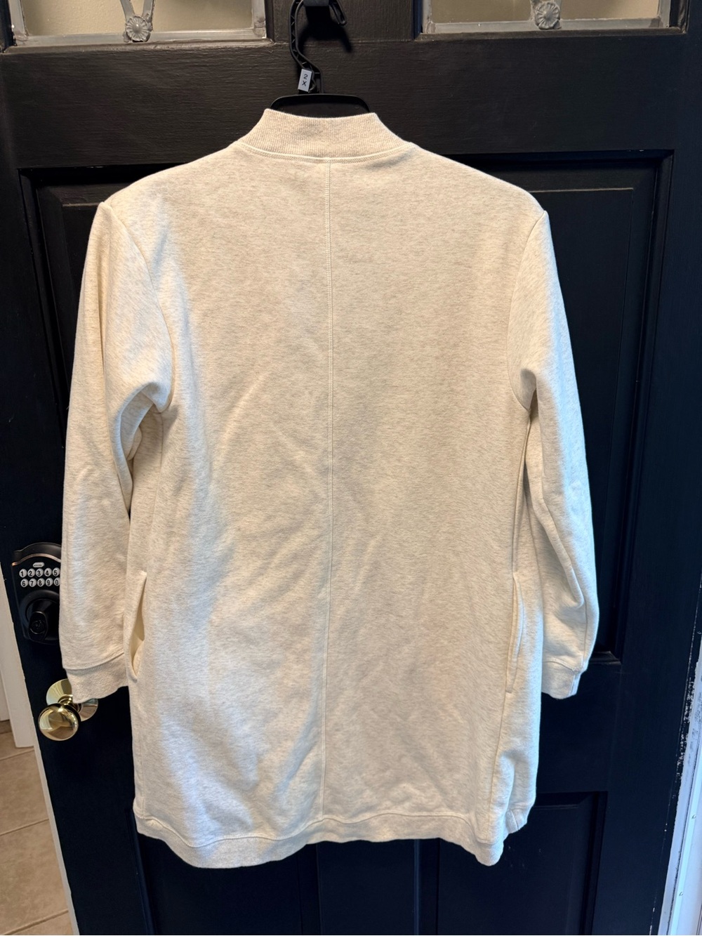 Fabletics Light Cream Ribbed Collar Sweatshirt - Picture 7 of 7